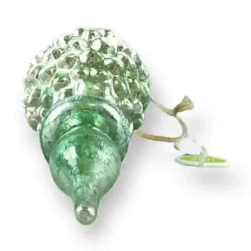 North Pole Trading Company Blown Glass Pinecone Green Christmas Ornament (2011) - Picture 3 of 4